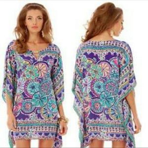 EUC Lilly Pulitzer Beach Plum Skipping
Stones Silk Lindamarie Caftan Dress XS-S